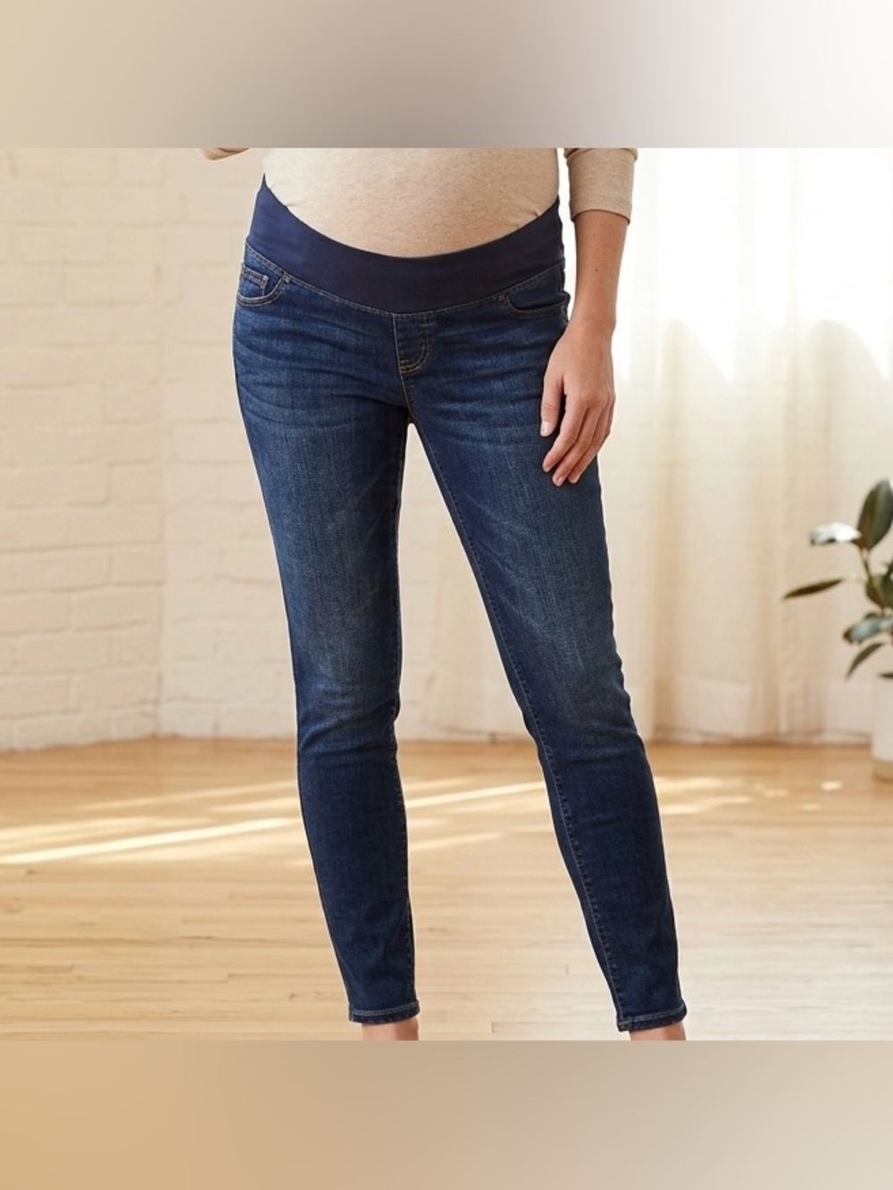 Old Navy Maternity Rockstar Super Skinny Low Front Panel Denim Jeans Size 6